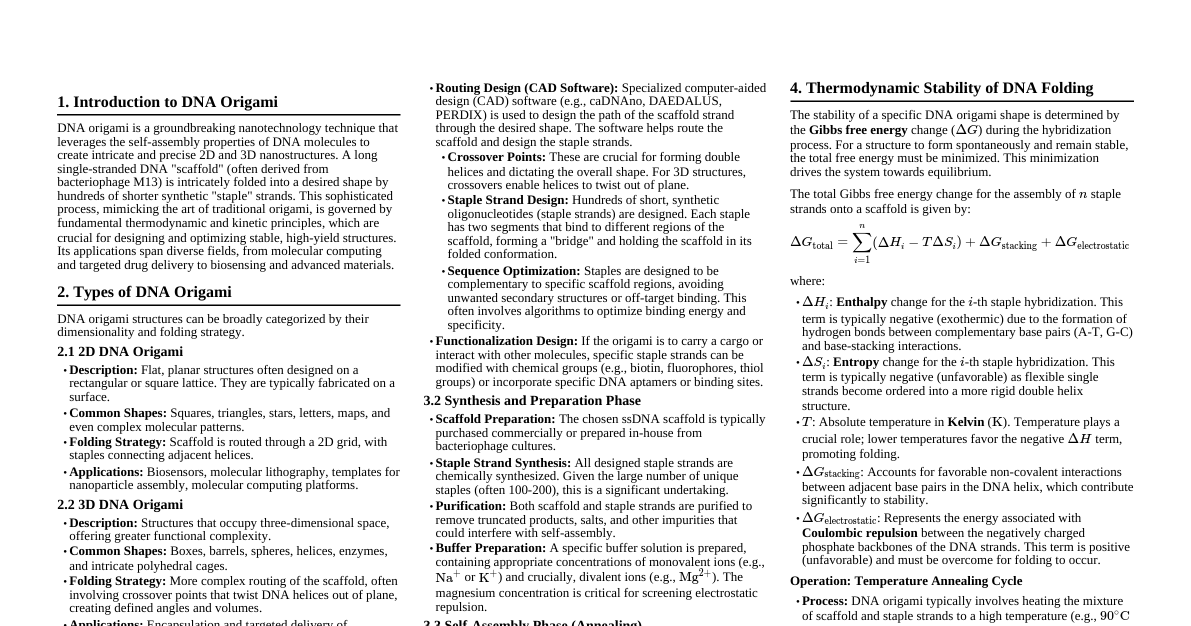 DNA Origami Thermodynamics