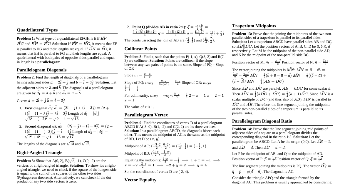Vectors and Geometry Problems