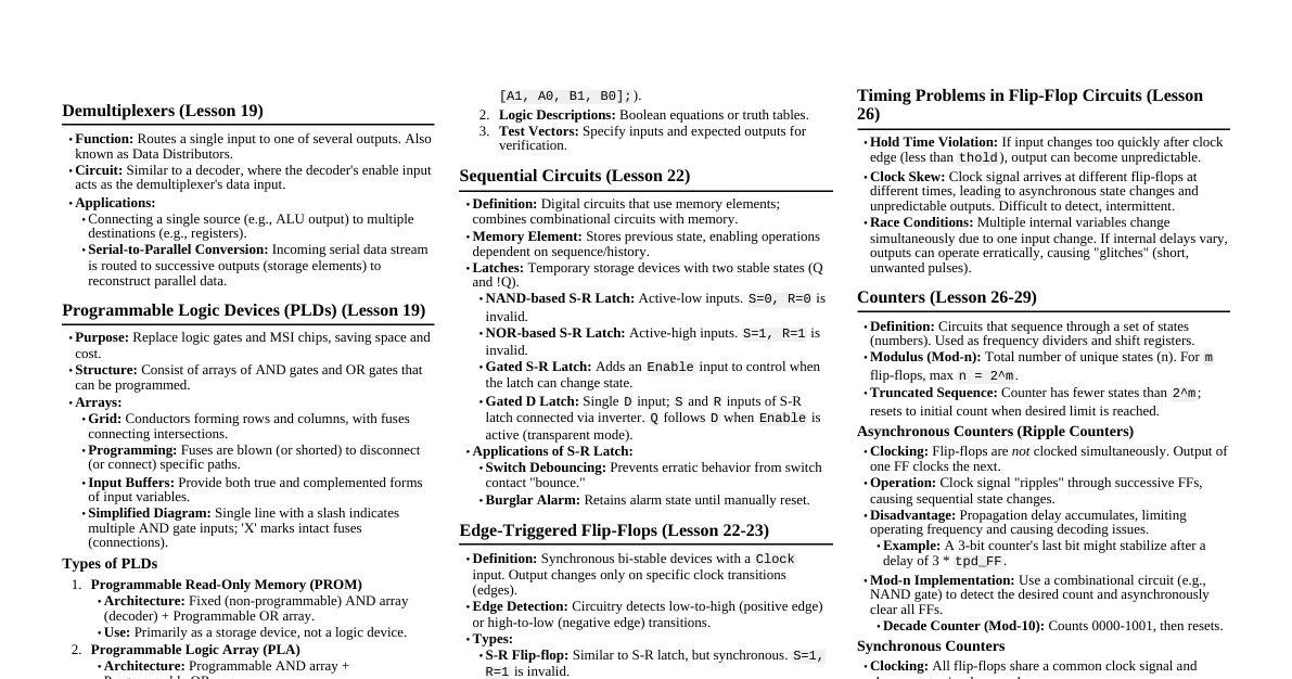 Digital Logic & Design (19-30)