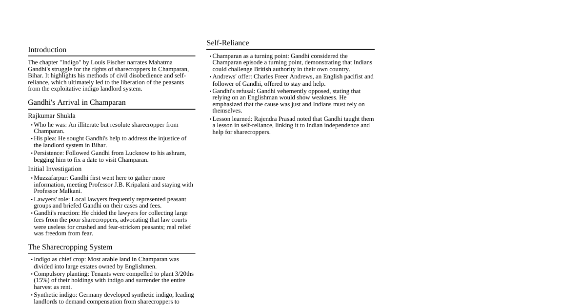 Indigo Chapter Summary