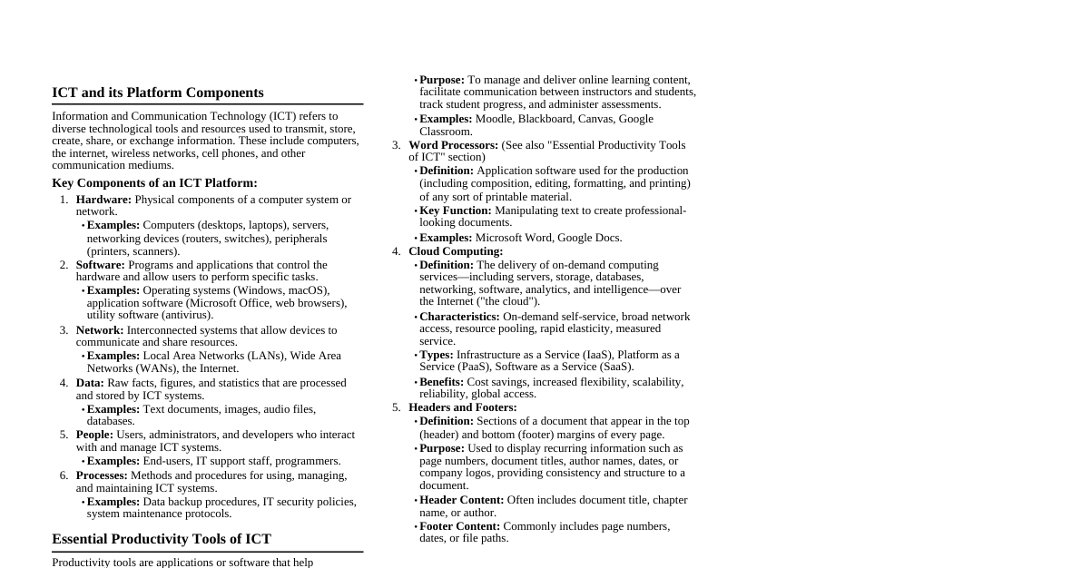 Applications of ICT Midterm