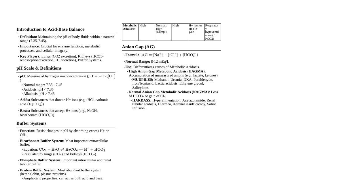 Acid-Base Balance