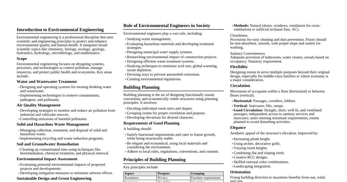 Environmental Engineering & SB