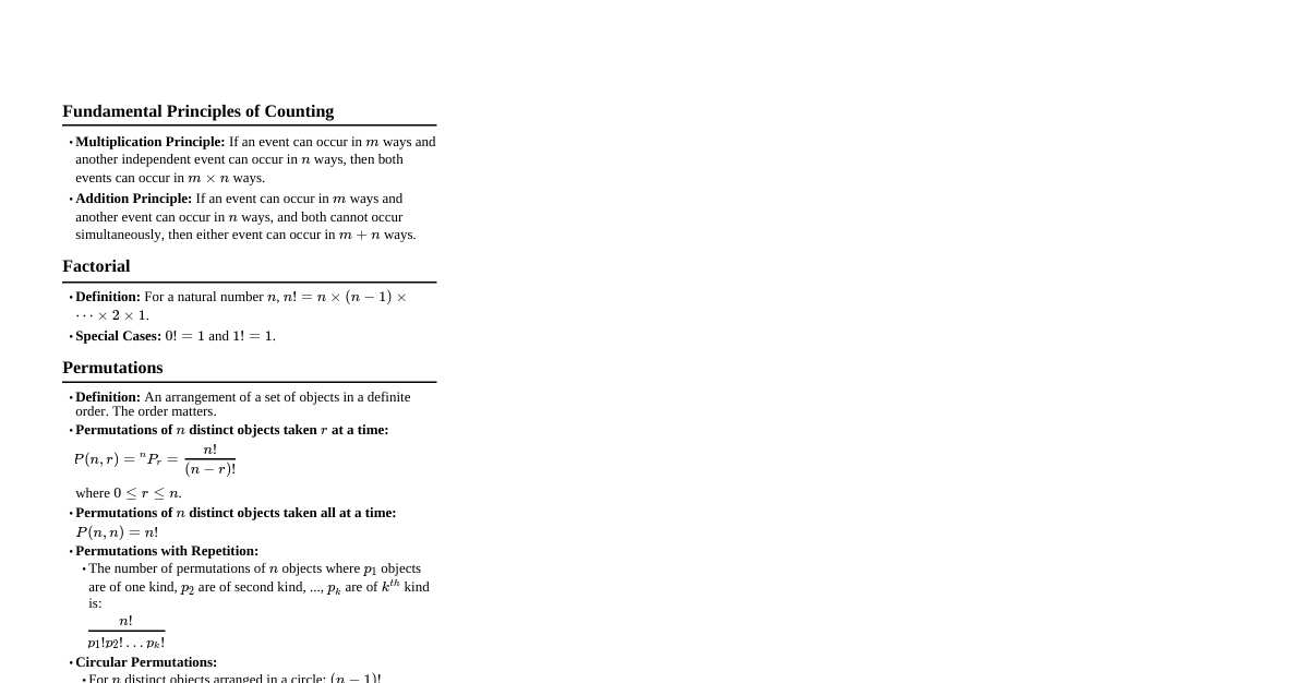 Permutations & Combinations