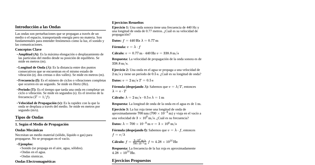 Ondas - Física 1º Medio