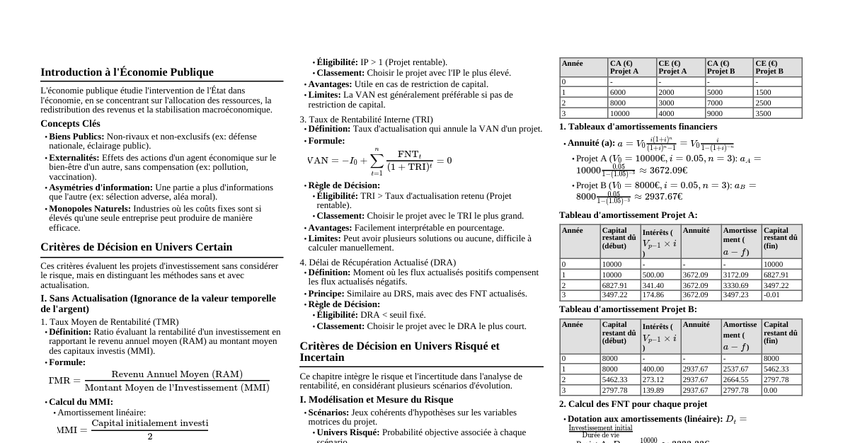 Économie Publique et Finance