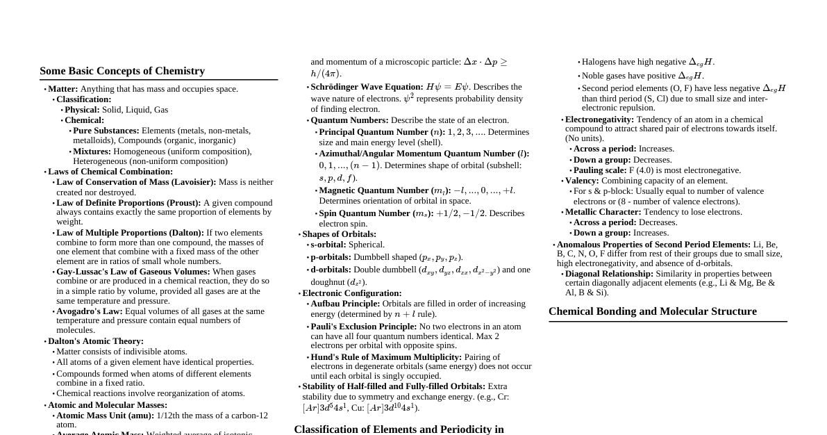 Class 11 Chemistry PCB