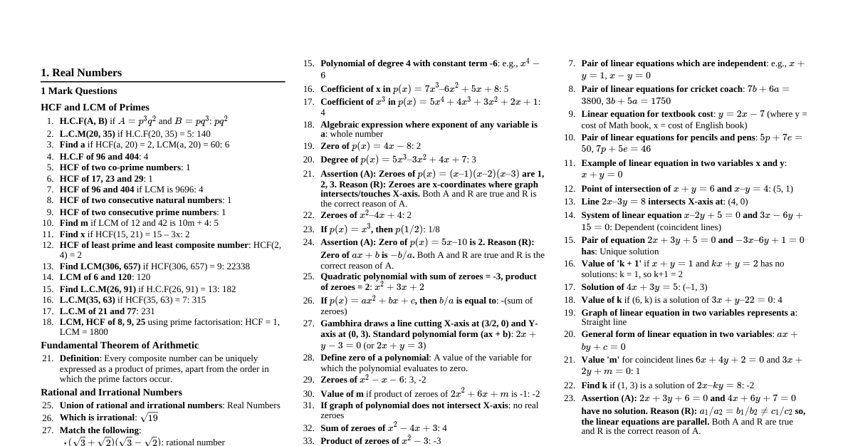 High Priority Questions