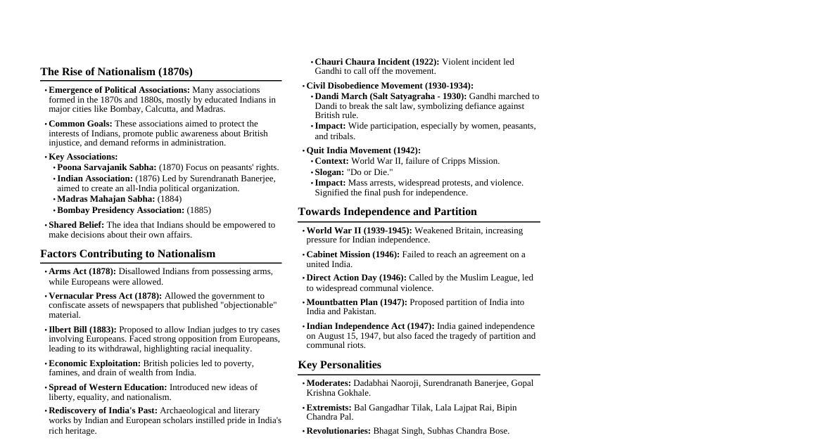 The Making of National Movemen