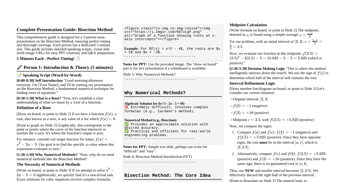 Bisection Method Presentation