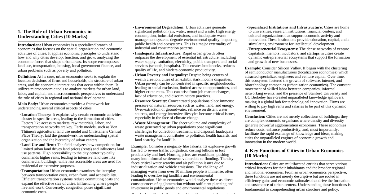 Generate answers for each question.  Easc Answer for 10 marks.. Introduction definition main body example conclusion.. This is the structure   . O