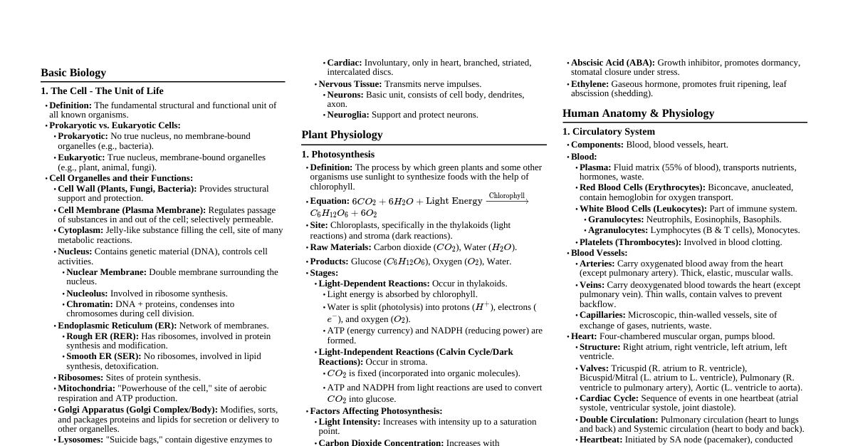 ICSE Class X Biology