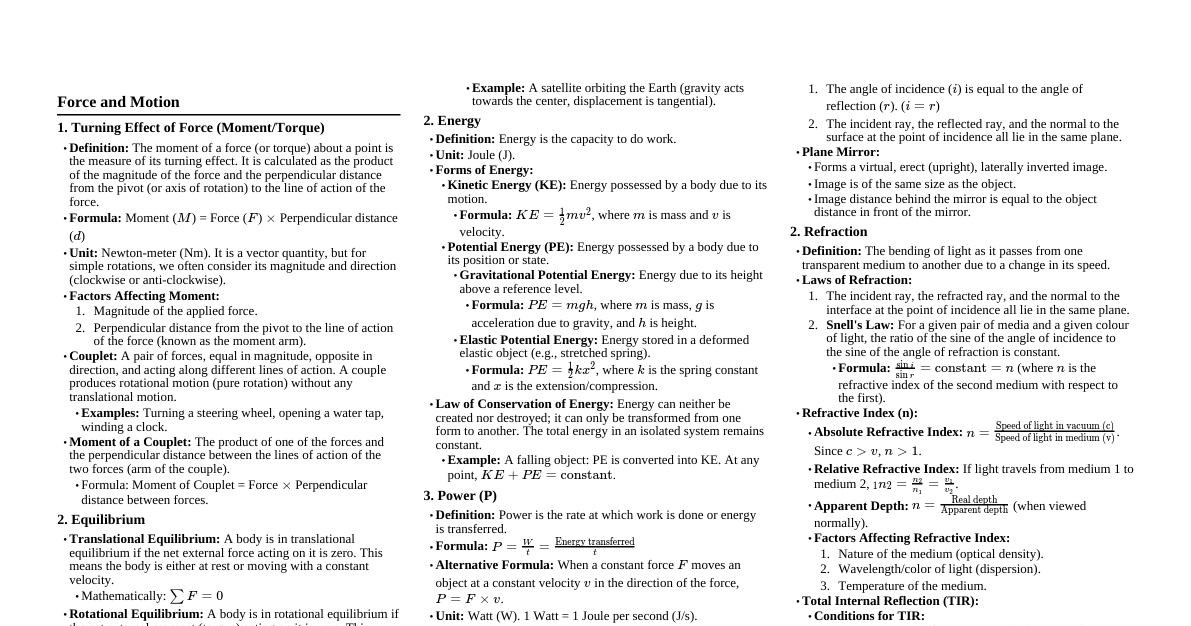 ICSE Class X Physics
