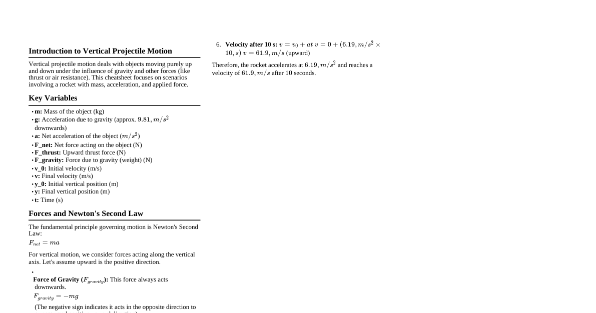 Vertical Projectile Motion
