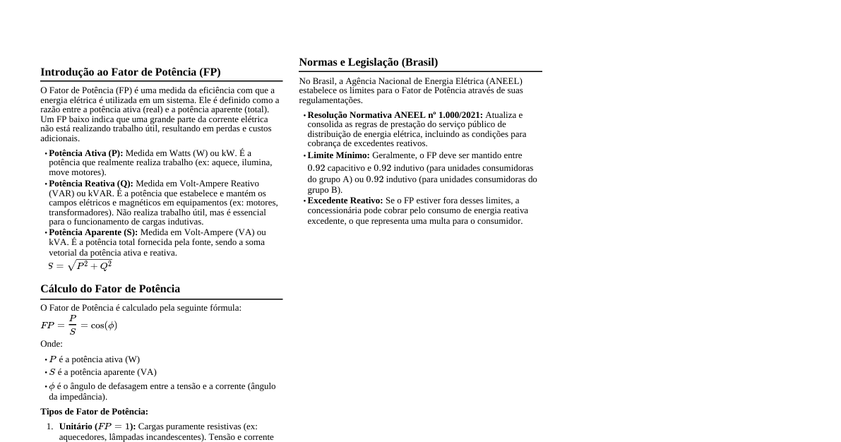 Fator de Potência (FP)