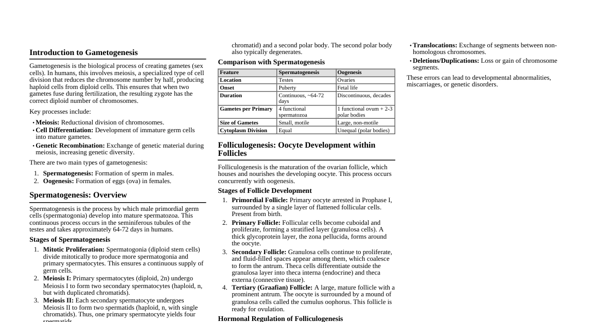 Gametogenesis