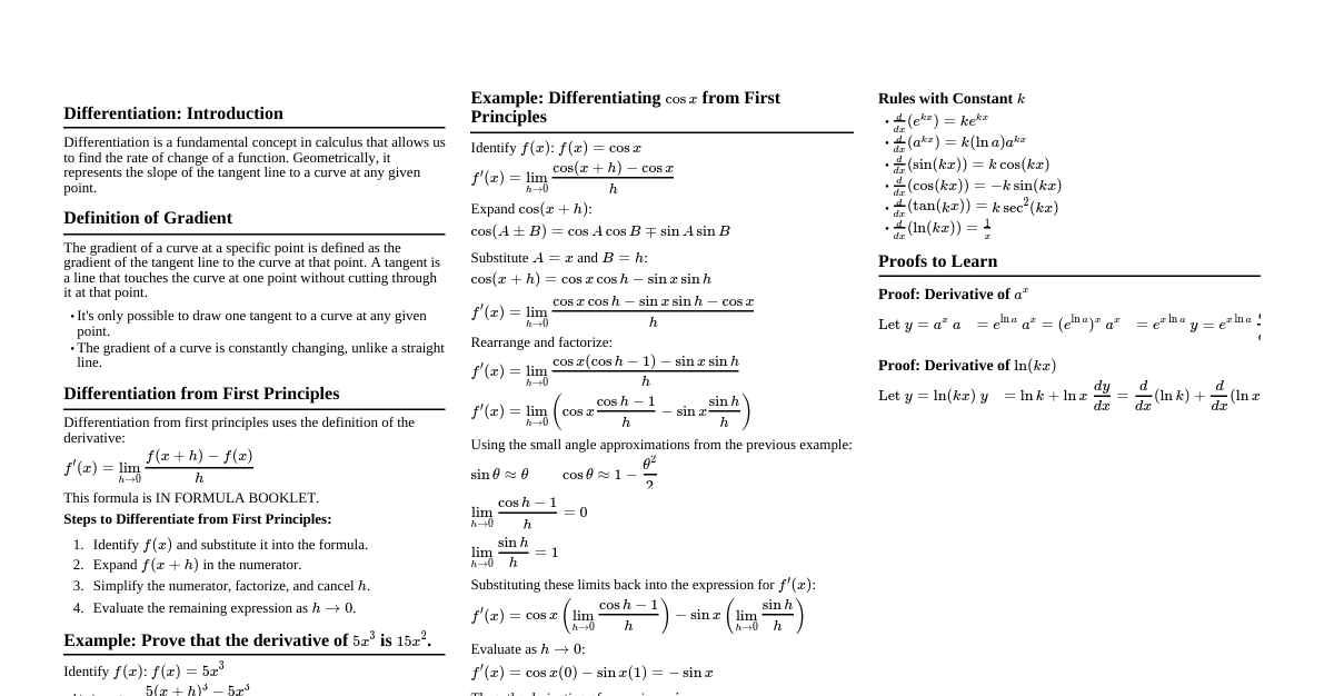 Differentiation: First Princip