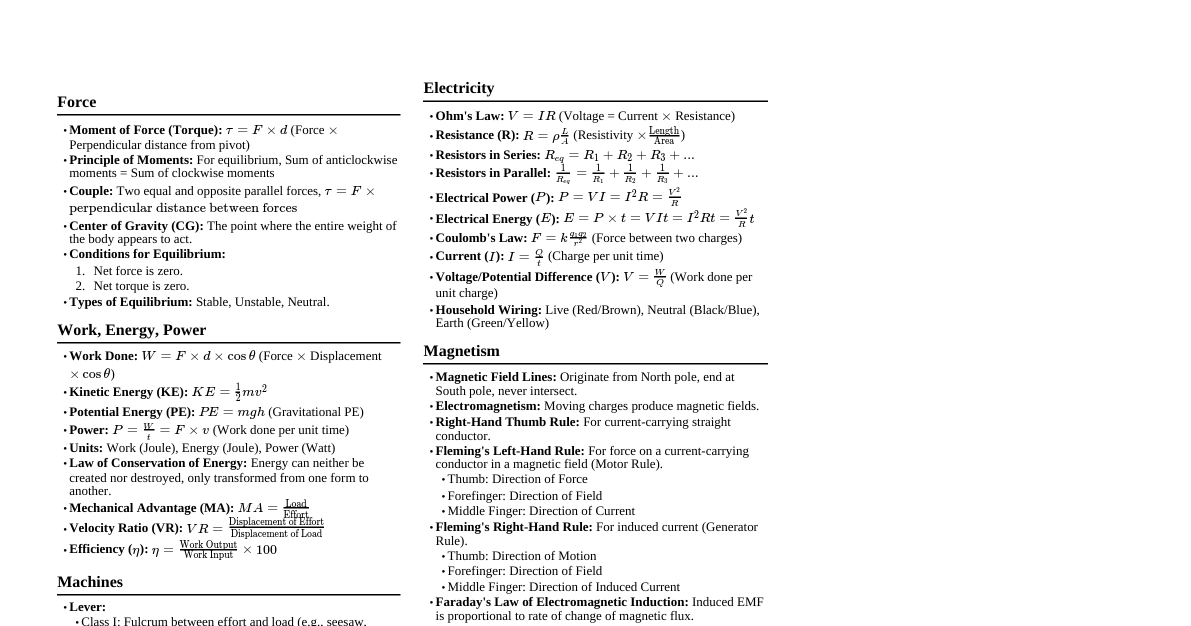 ICSE Class 10 Physics