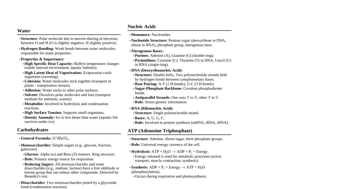 Biological Molecules