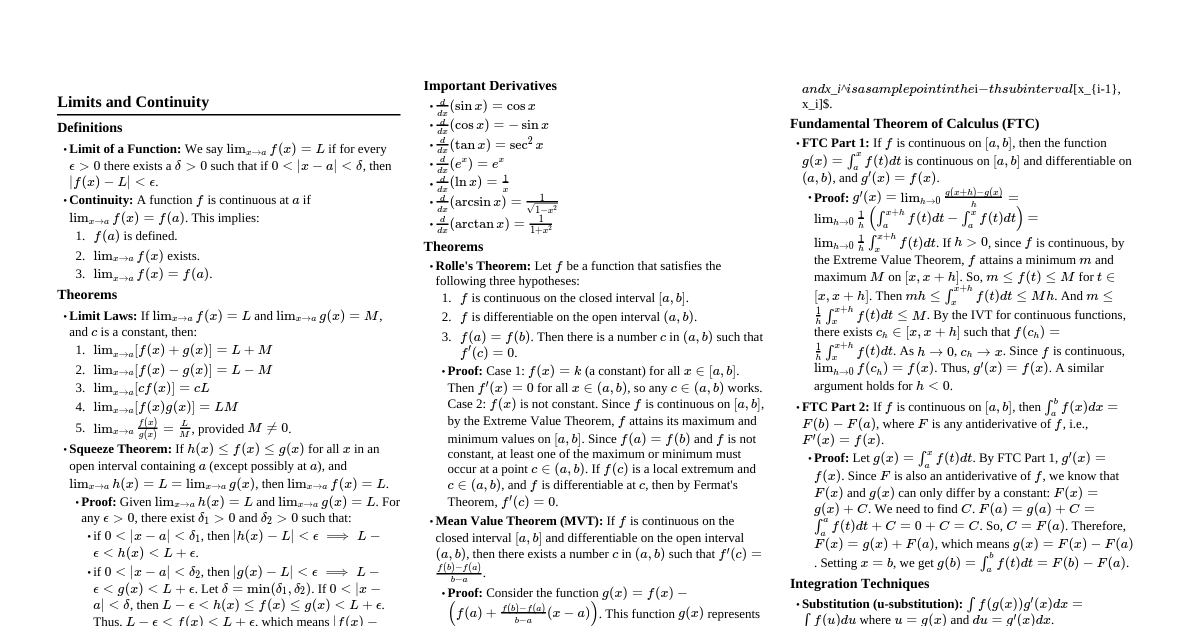 Calculus I-III (Full Course)