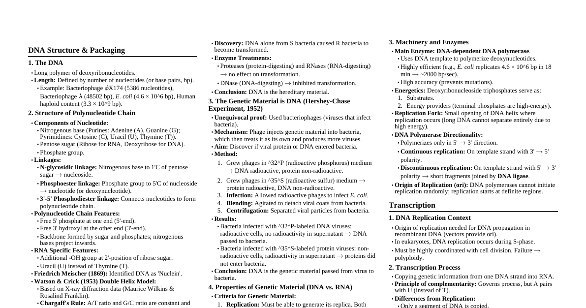 Molecular Basis of Inheritance