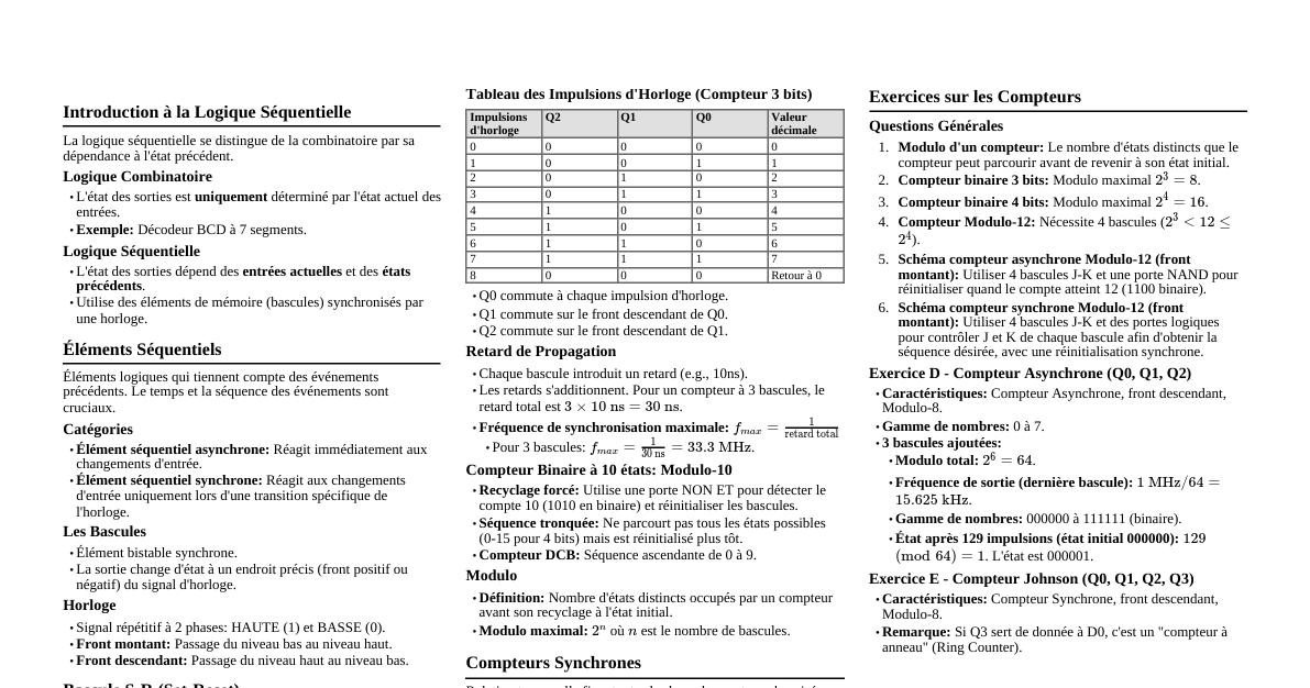 Logique Séquentielle