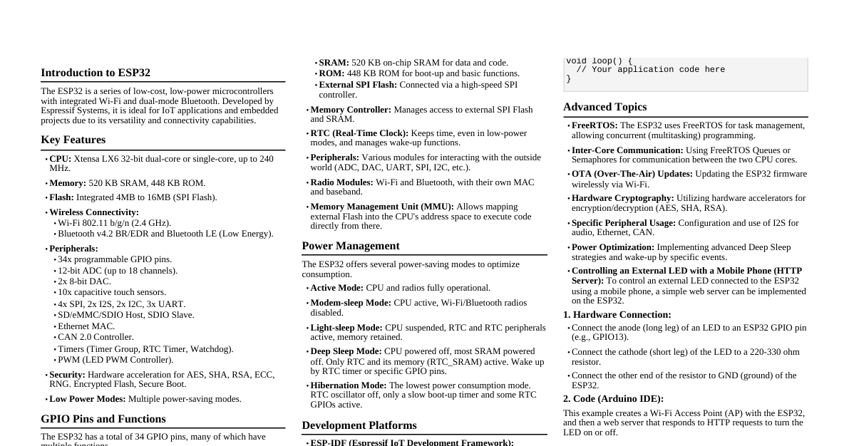 ESP32 Microcontroller