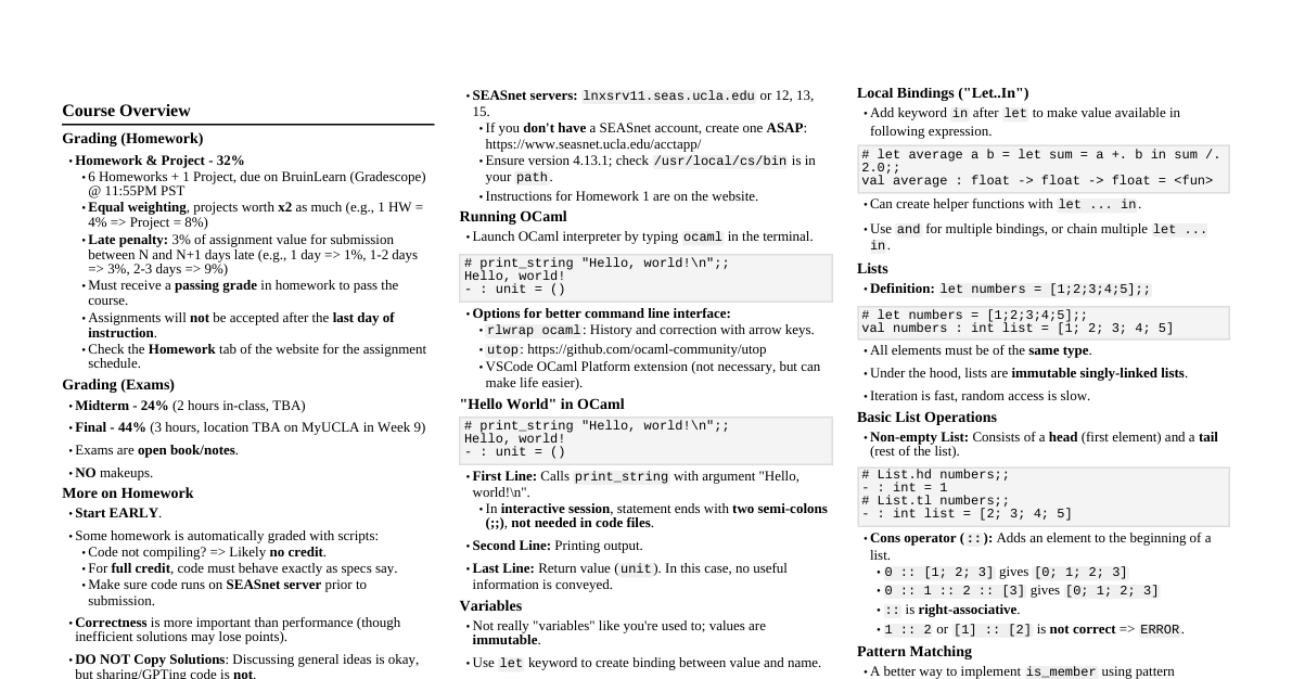 CS131: Programming Languages