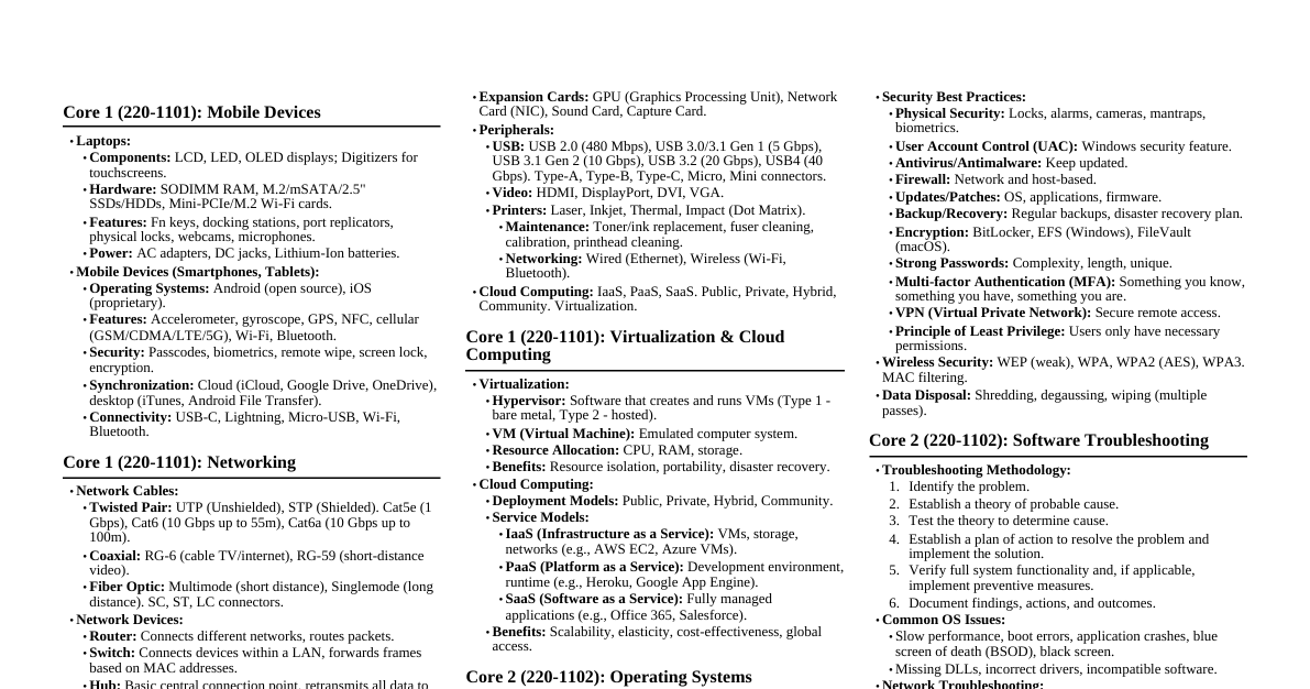 CompTIA A+ 1201 & 1202