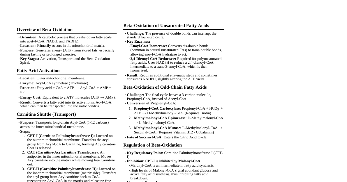 Beta-Oxidation