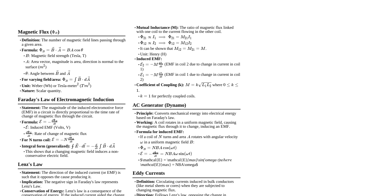 Electromagnetic Induction (JEE
