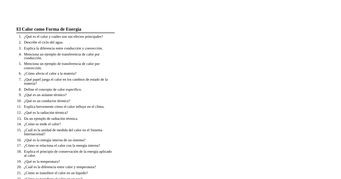 Cuestionario de Ciencias