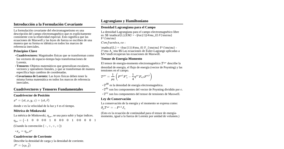 Electromagnetismo Covariante