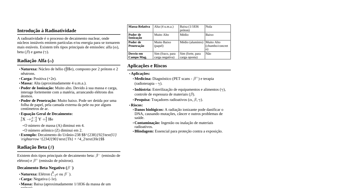 Emissões Radioativas