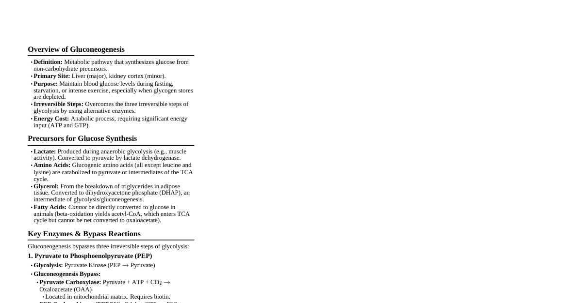 Gluconeogenesis