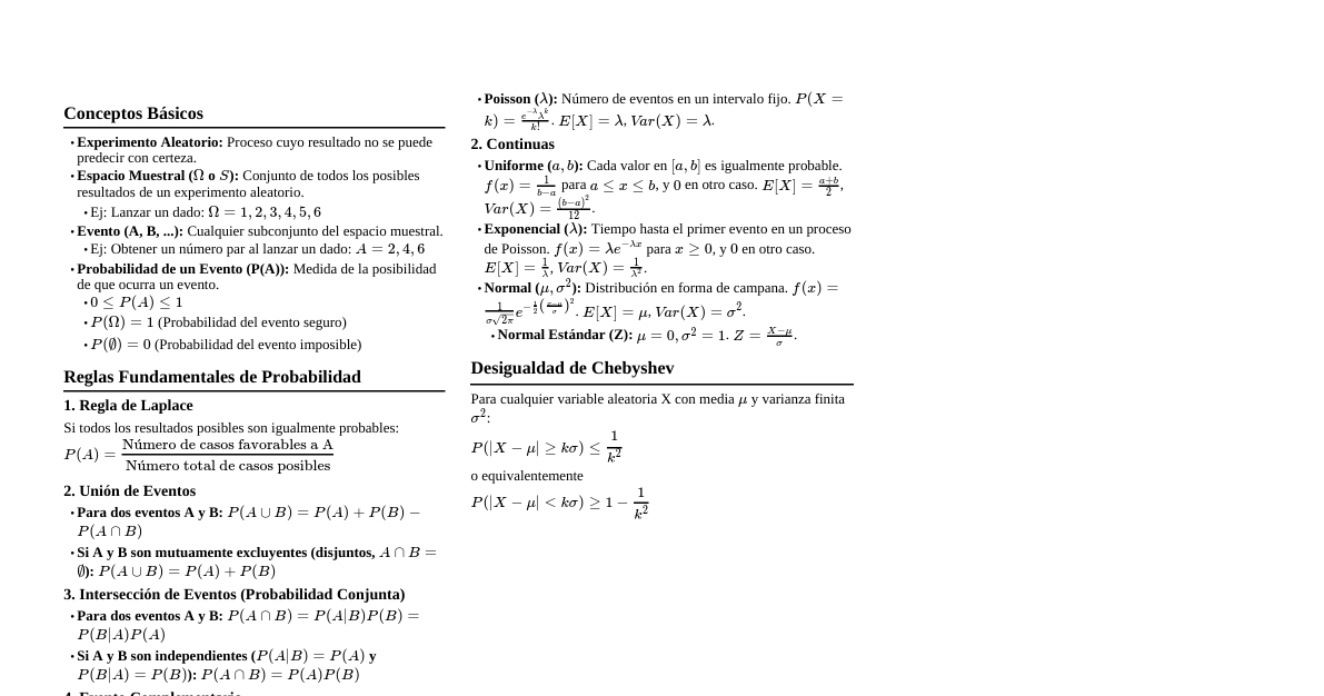 Formulario de Probabilidad