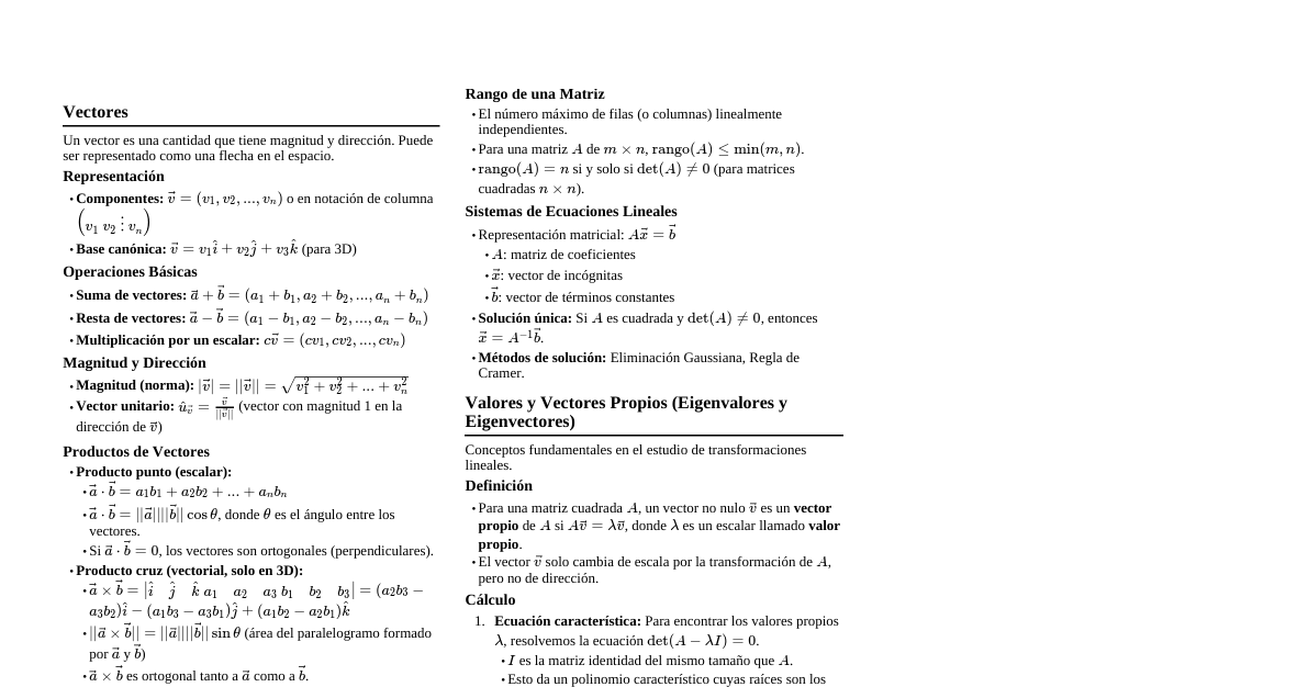 Vectores y Matrices