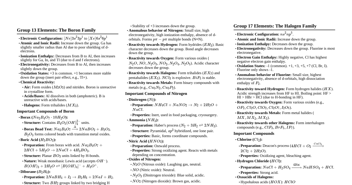 P-Block Elements (NCERT)