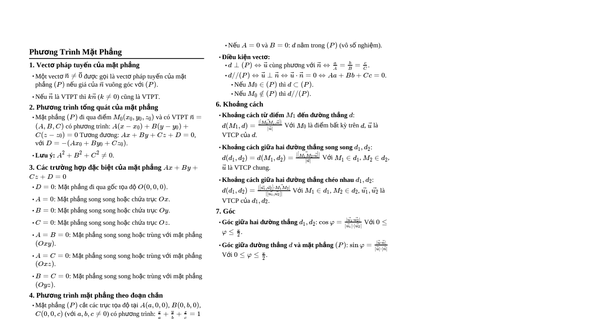 PT Đường Thẳng & Mặt Phẳng