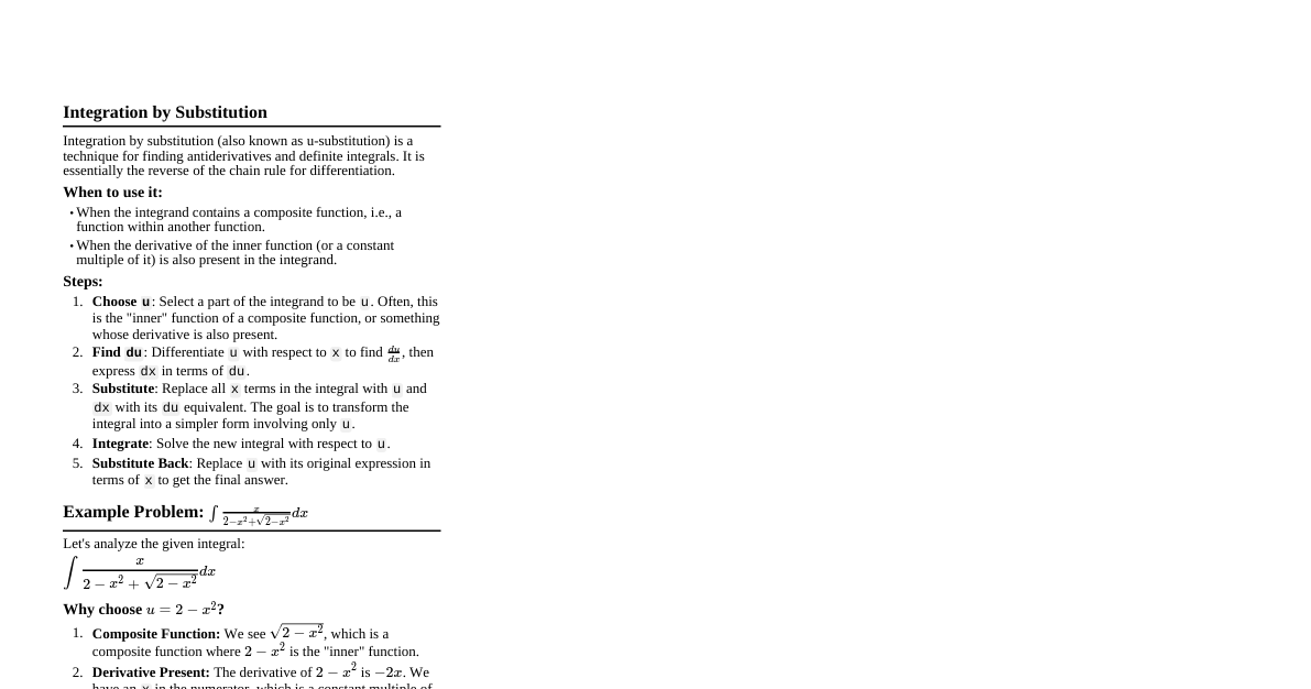 Indefinite Integrals: Substitu