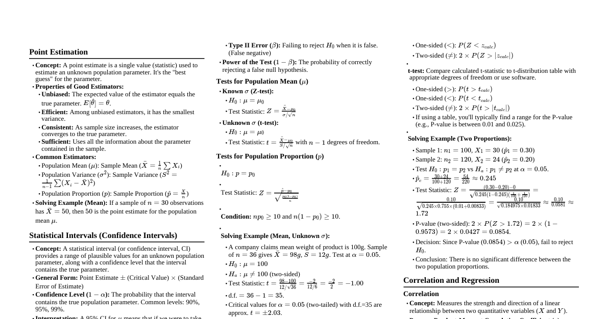 Statistics Final Review