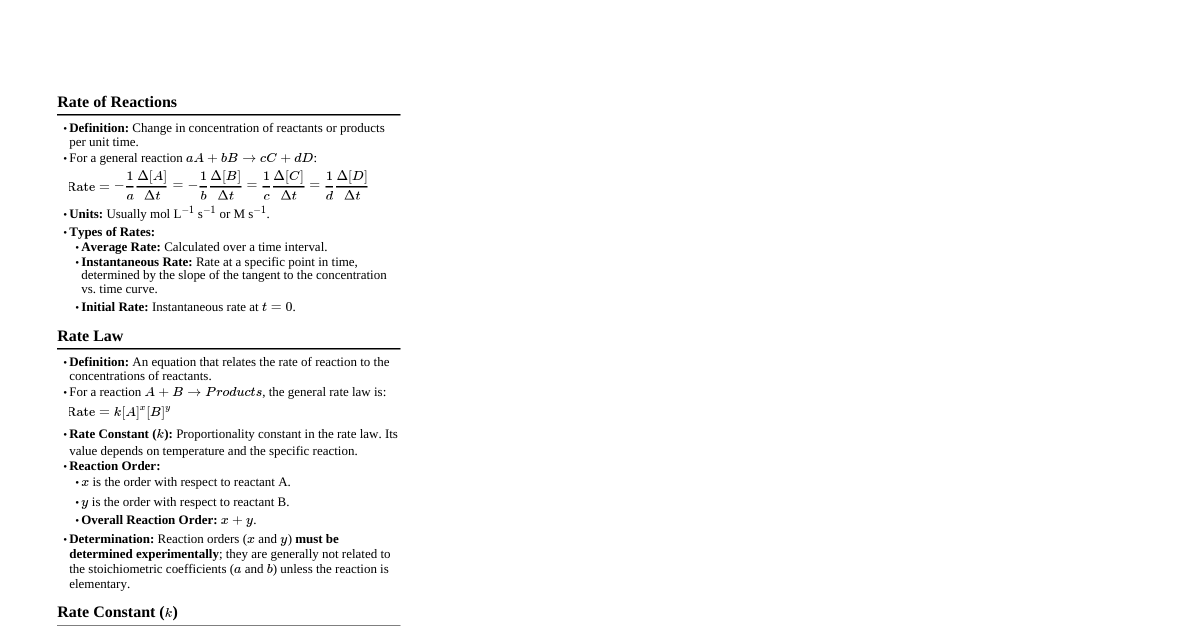 Chemical Kinetics
