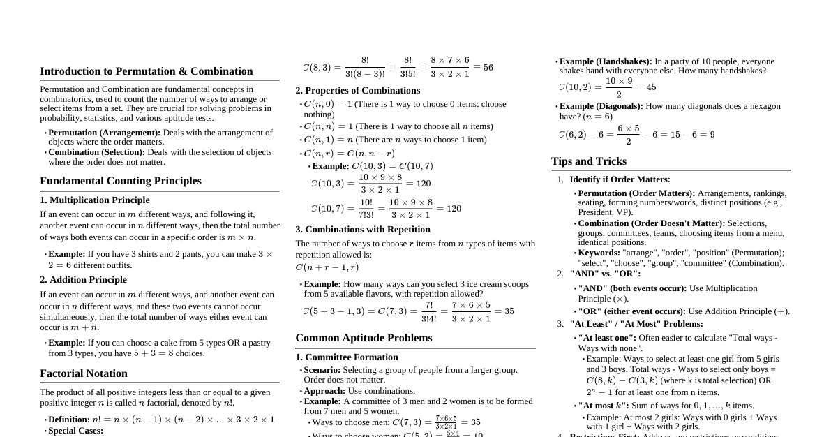 Permutation & Combination