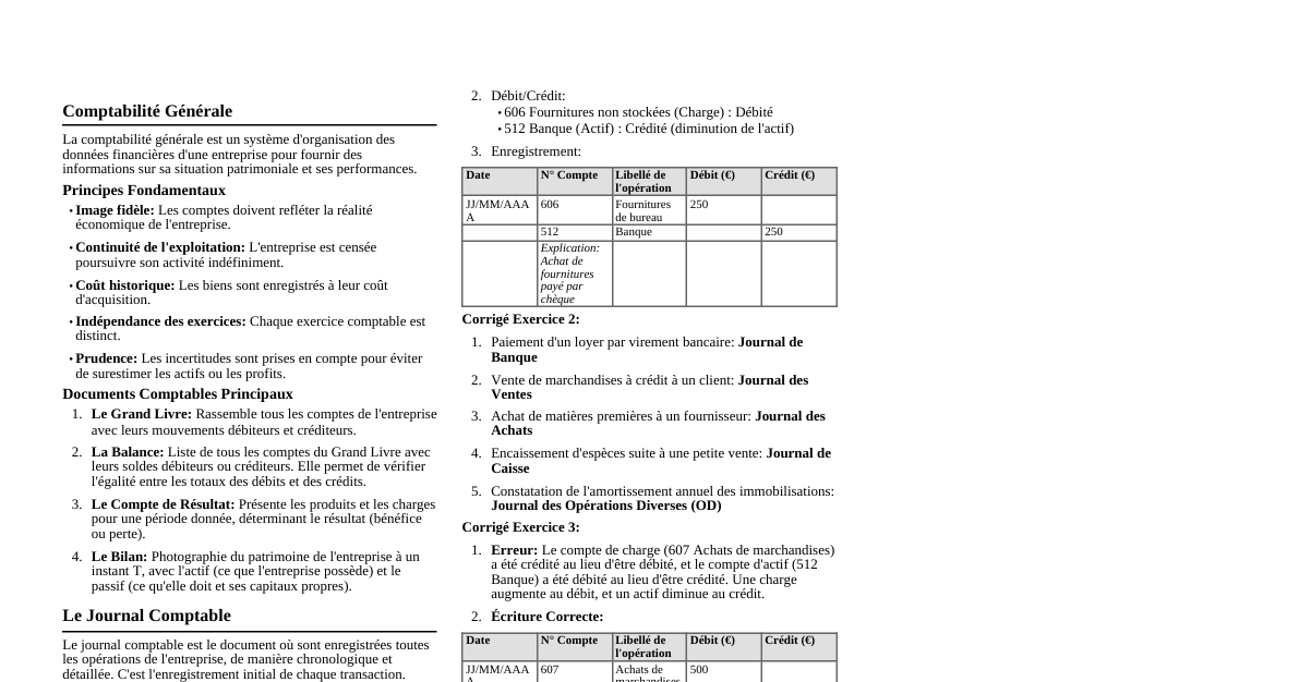 Comptabilité Générale