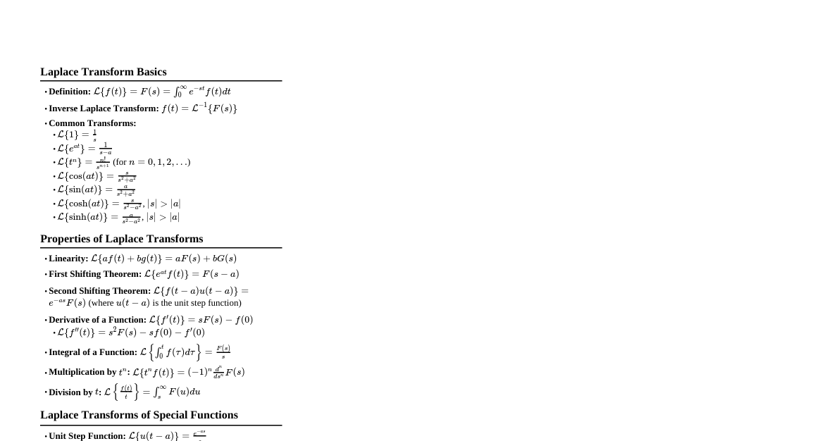 Laplace Transforms