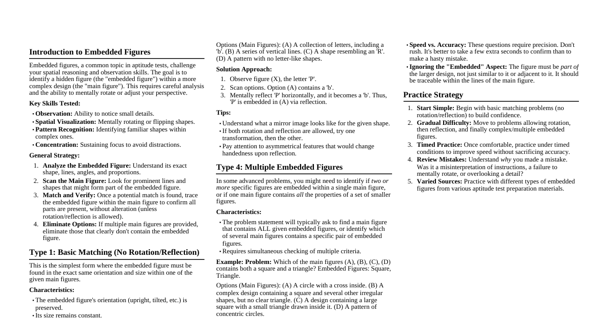 Embedded Figures Aptitude