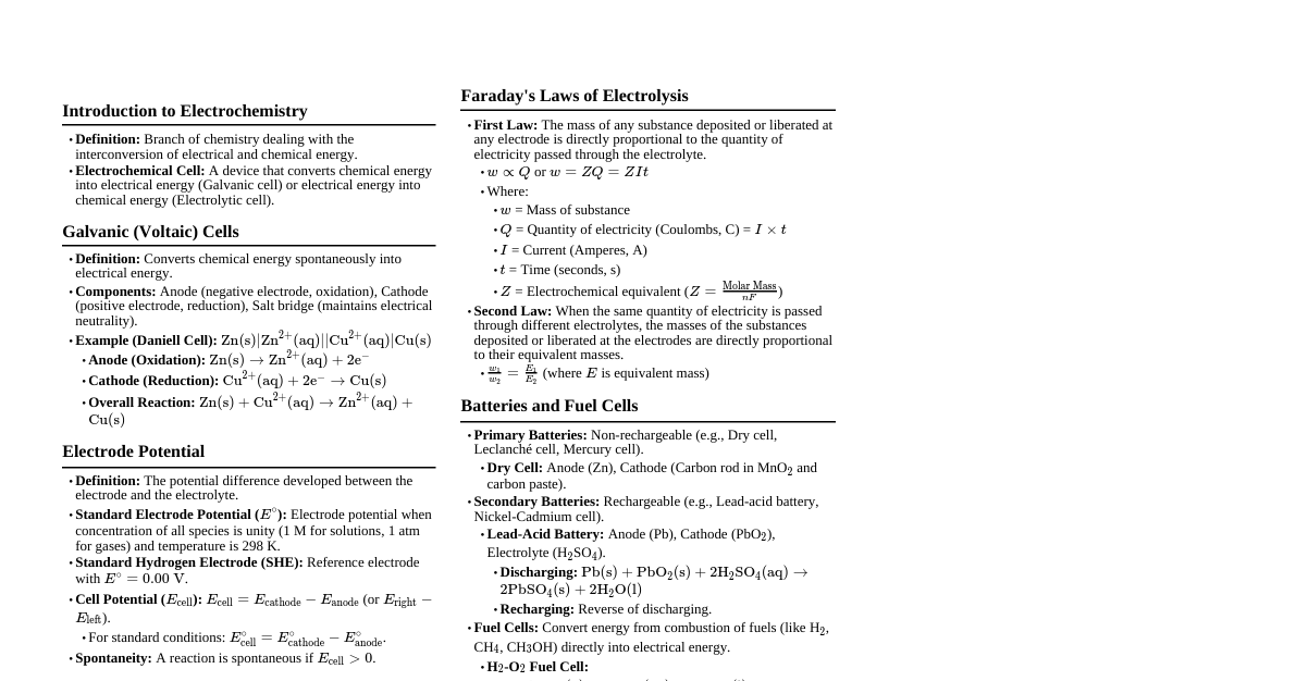 Electrochemistry