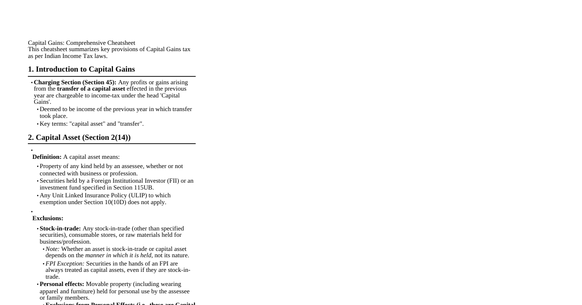 Capital Gains (Income Tax)