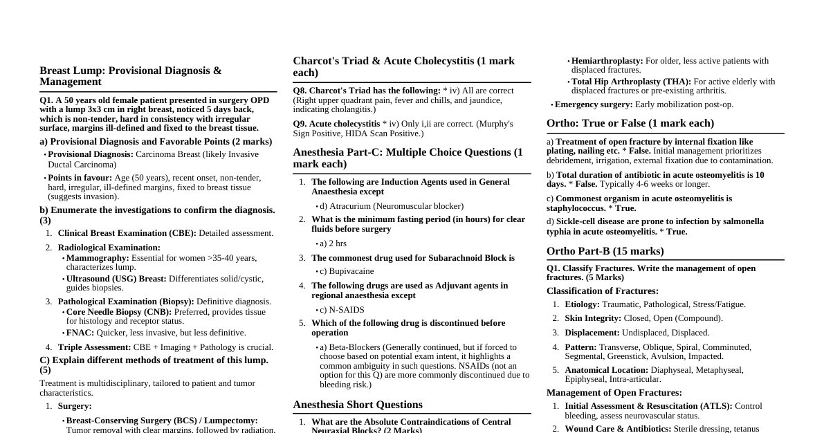 General Surgery & Ortho Cheats