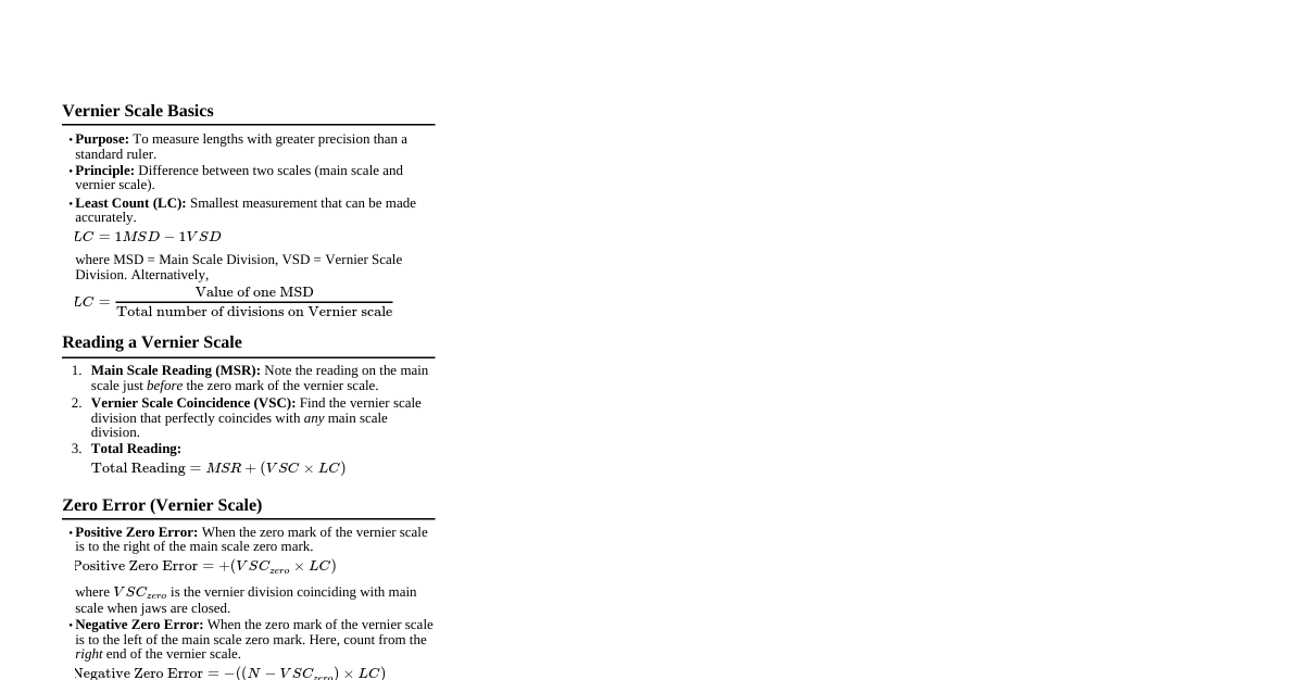 Vernier Scale & Screw Gauge